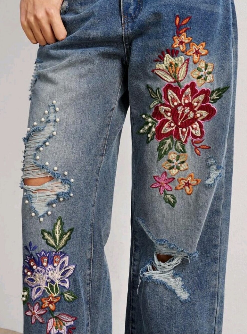 BOHO Countryside Vacation Style Casual Woven Embroidered Beaded Loose Women - Picture 4 of 7